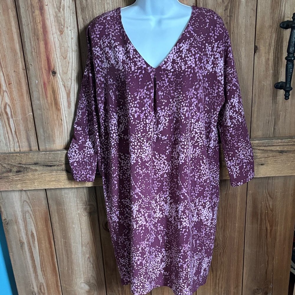 Halston Heritage Plum Printed V-Neck Tunic